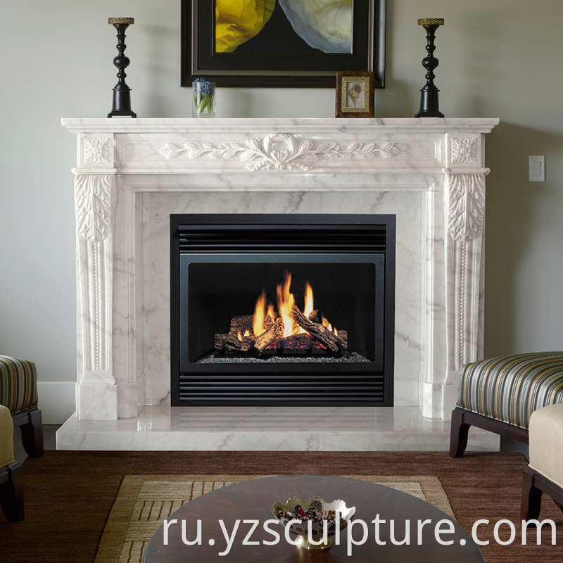 white marble fireplace mantel 